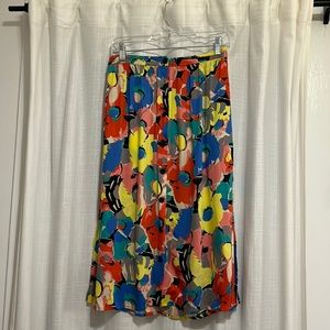 Bright Floral Mid Length Skirt